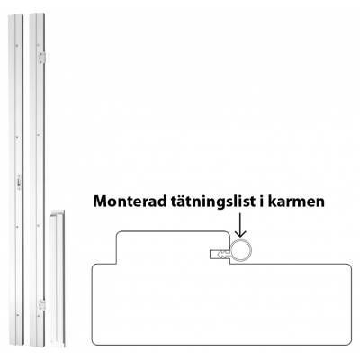Bild på Karmset, vitmålad kvistfri Furu med tätningslist 92 mm, BrJohansson